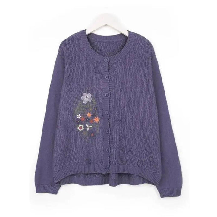7色展開 S-3XL おしゃれ度アップ プリント 長袖 レトロ 森ガール 切り替え 刺繍 カーディガン#1345 darcywear