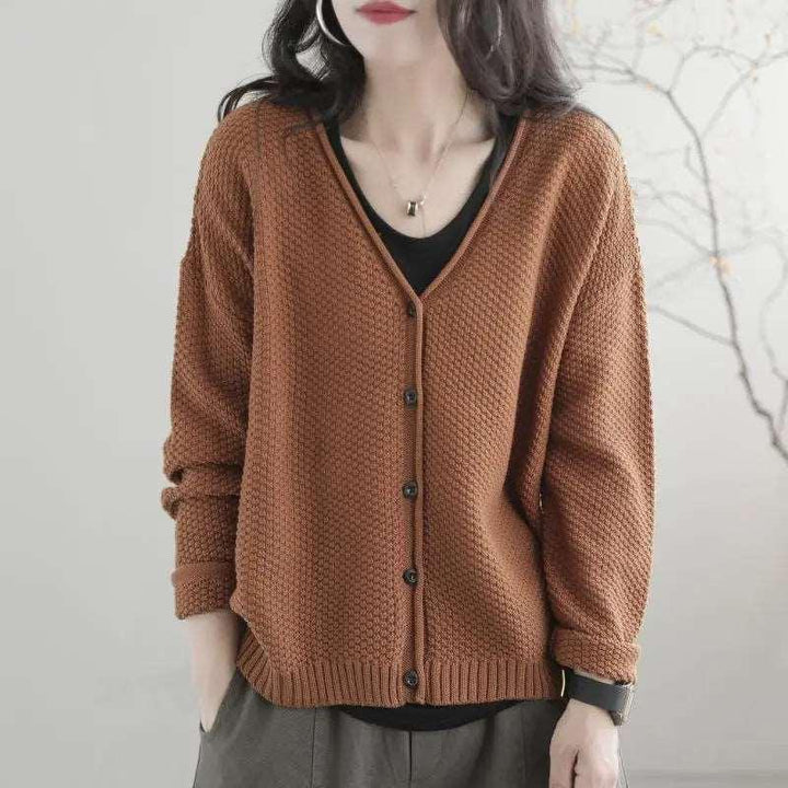 8色展開 S-2XL 必須アイテム 好相性 シンプル 無地 Vネック シングルブレスト ニット カーディガン#1350 darcywear