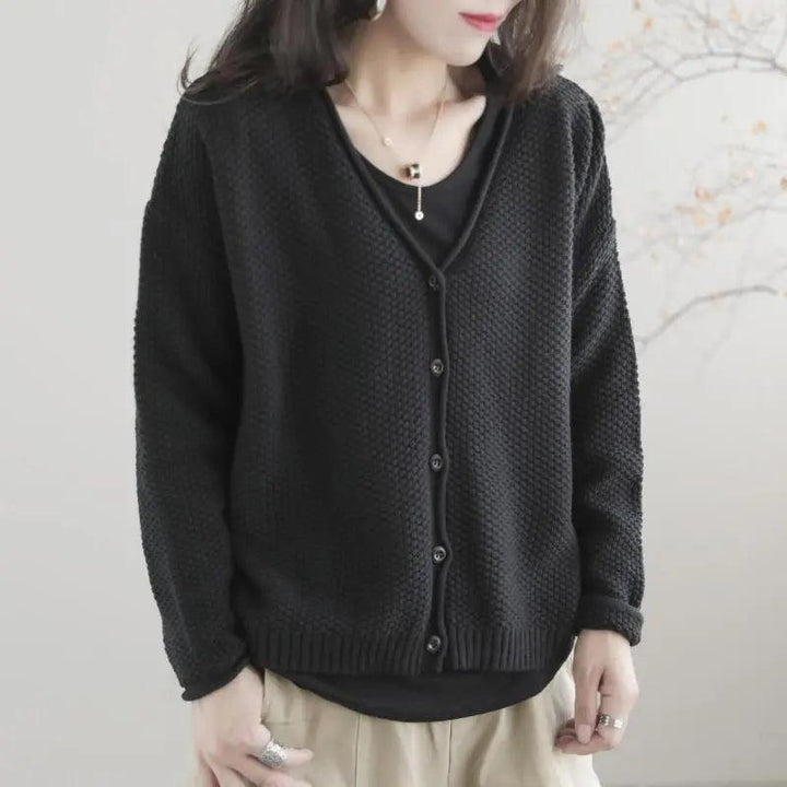 8色展開 S-2XL 必須アイテム 好相性 シンプル 無地 Vネック シングルブレスト ニット カーディガン#1350 darcywear