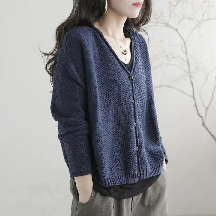 8色展開 S-2XL 必須アイテム 好相性 シンプル 無地 Vネック シングルブレスト ニット カーディガン#1350 darcywear