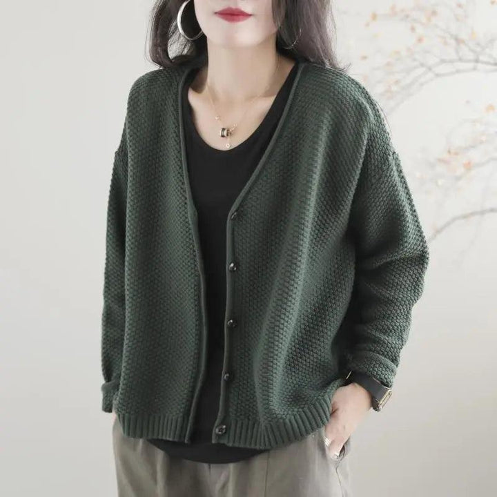 8色展開 S-2XL 必須アイテム 好相性 シンプル 無地 Vネック シングルブレスト ニット カーディガン#1350 darcywear