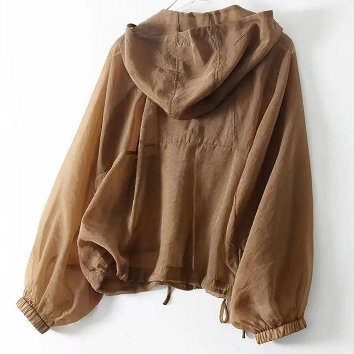 M-2XL 3色展開 長袖 細身 無地 シンプル フード付き ジッパー カーディガン#1357 darcywear