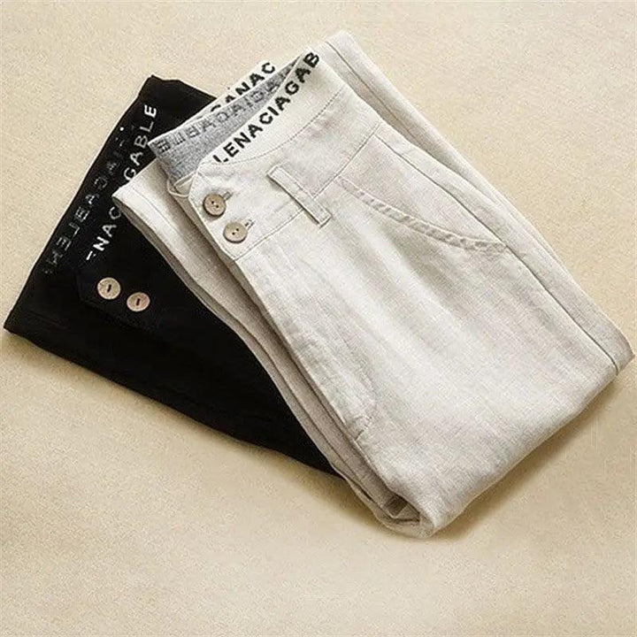 S-3XL 痩せ見え ハイウエスト シンプル アルファベット 切り替え ボタン ガウチョパンツ#1335 darcywear