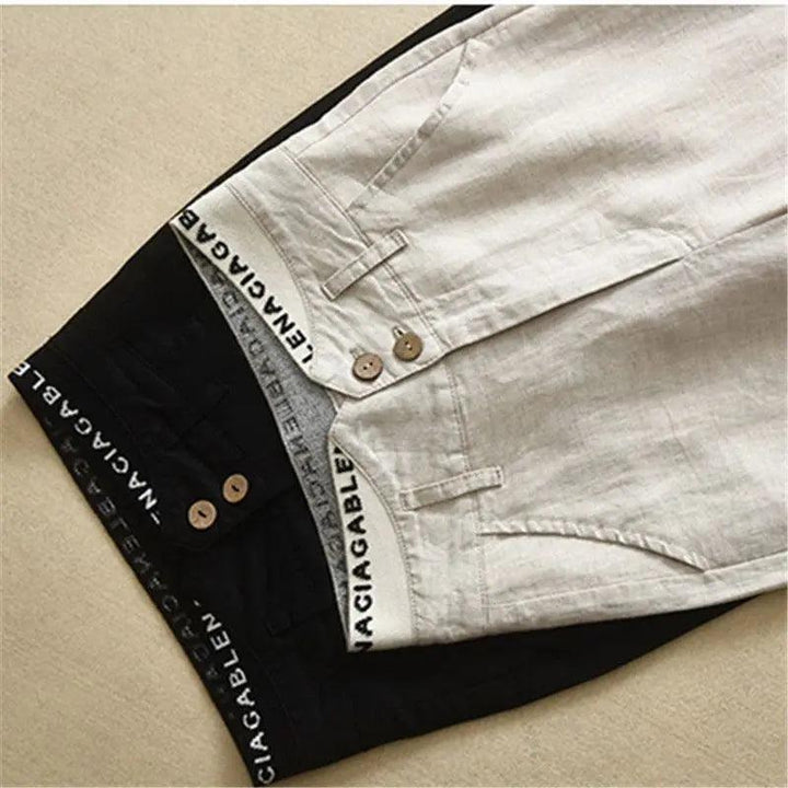S-3XL 痩せ見え ハイウエスト シンプル アルファベット 切り替え ボタン ガウチョパンツ#1335 darcywear