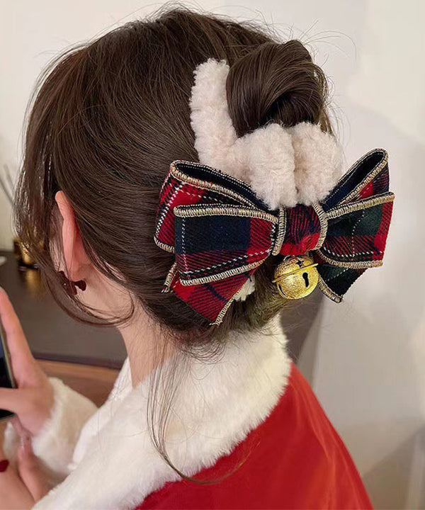 Darcywear レディース クリスマス 韓国風 おしゃれ 可愛い チェック柄 リボン ファッション 着回し ヘアクリップ